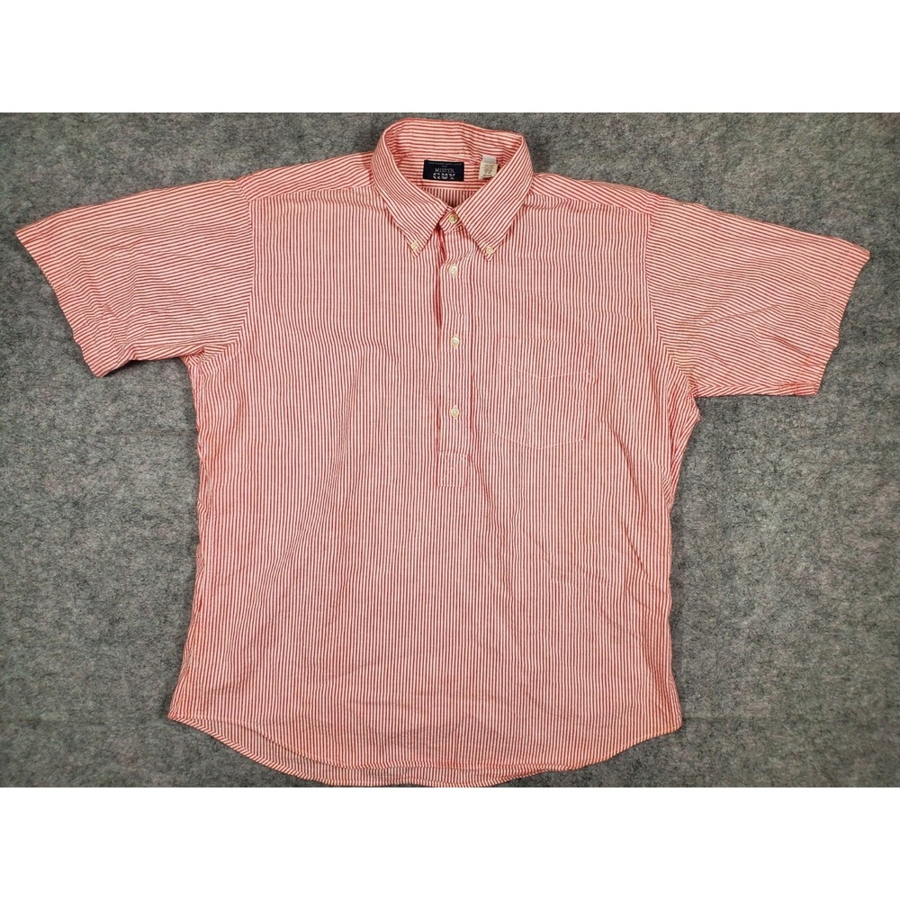 Vintage New Haven Mister Guy Shirt Men's Large Red Striped Button Down Babershop